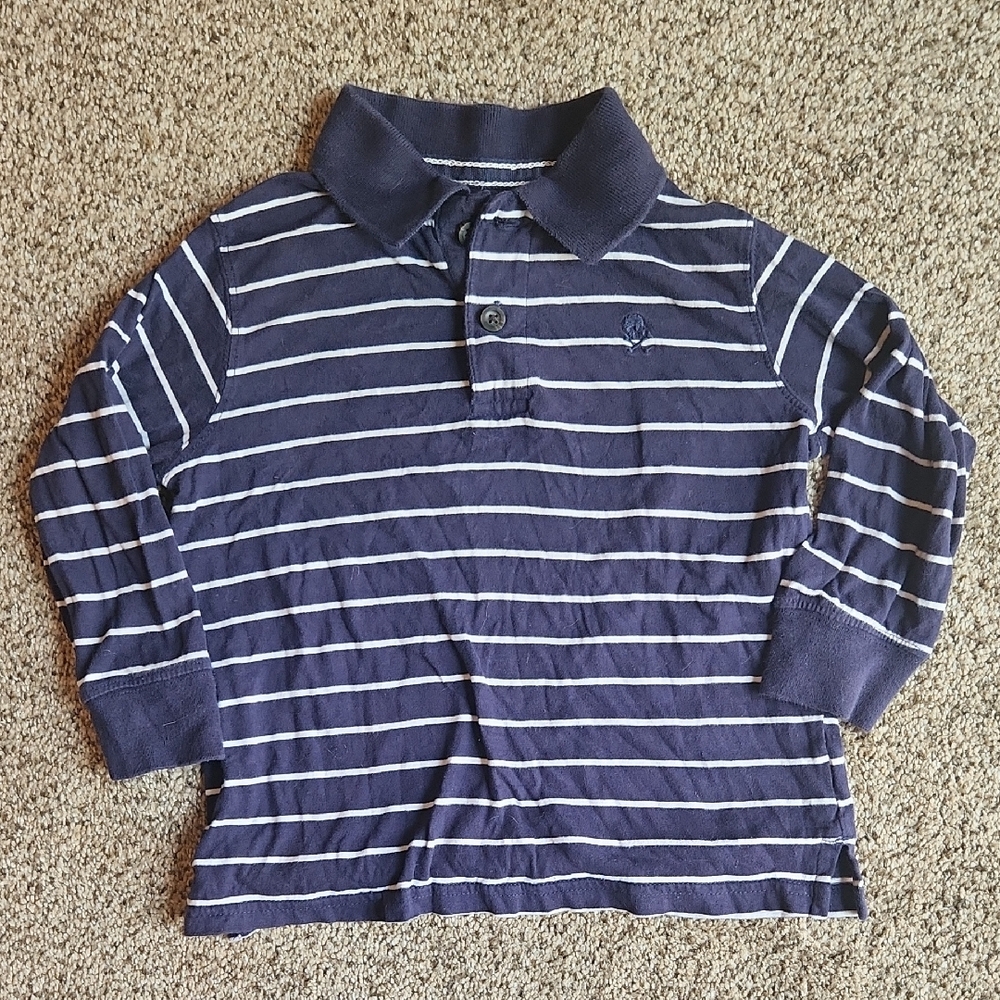 Children's Place | Navy Striped Polo Shirt